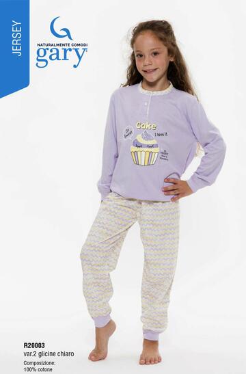 Pigiama da bambina in jersey di cotone Gary R30003 Tg.8/10 anni - SITE_NAME_SEO